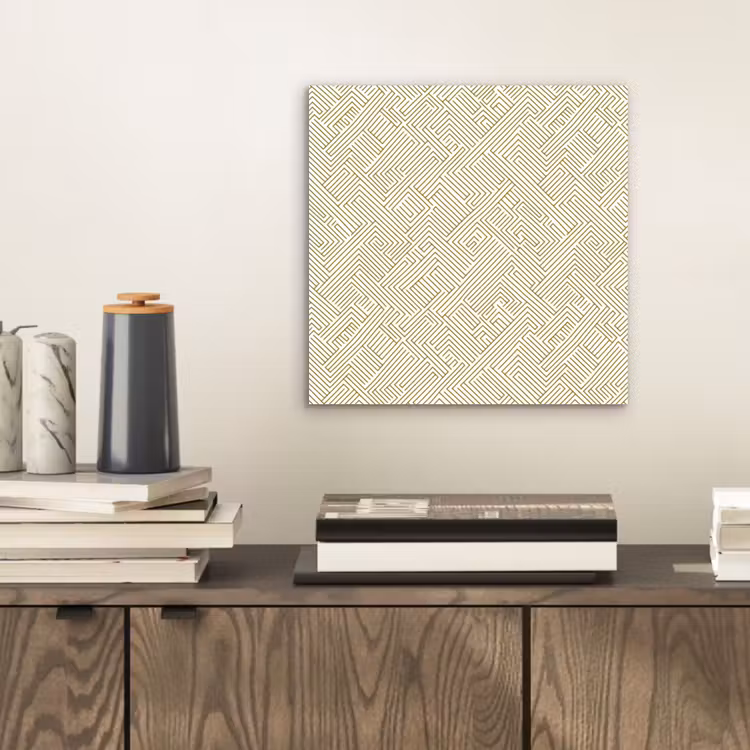 Geometrisch - Lijnen - Groen aluminium wit klein 46 -sfeer1