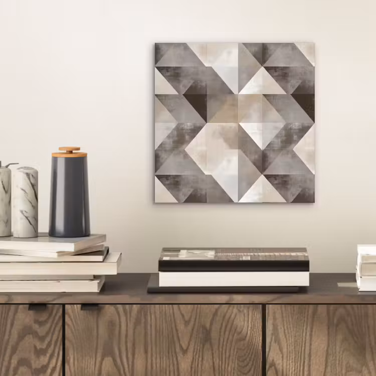 Geometrisch - Motief - Aardetinten aluminium wit klein 46 -sfeer1