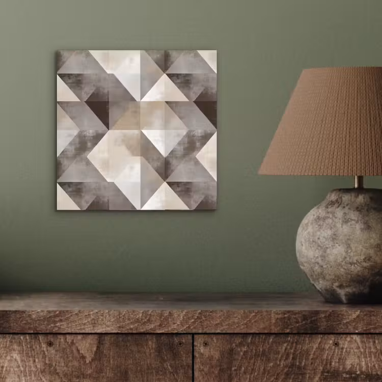 Geometrisch - Motief - Aardetinten aluminium wit klein 46 -sfeer2