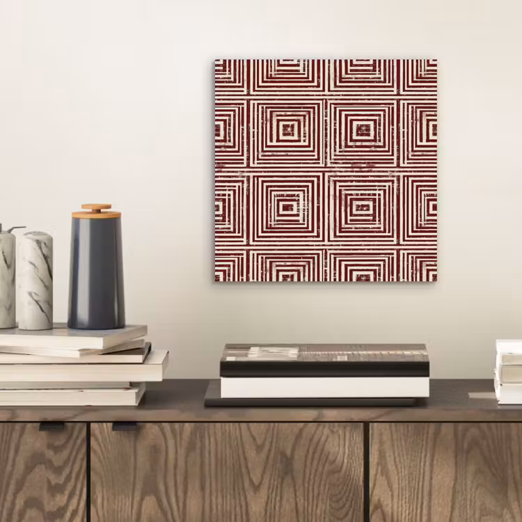 Geometrisch - Patroon - Rood aluminium wit klein 46 -sfeer1