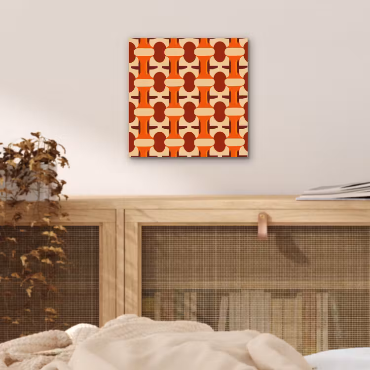 Geometrisch - Retro - Oranje aluminium wit klein 46 -sfeer3