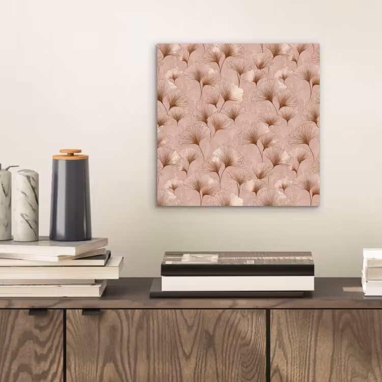 Ginkgo - Patroon - Roze aluminium wit klein 46 -sfeer1