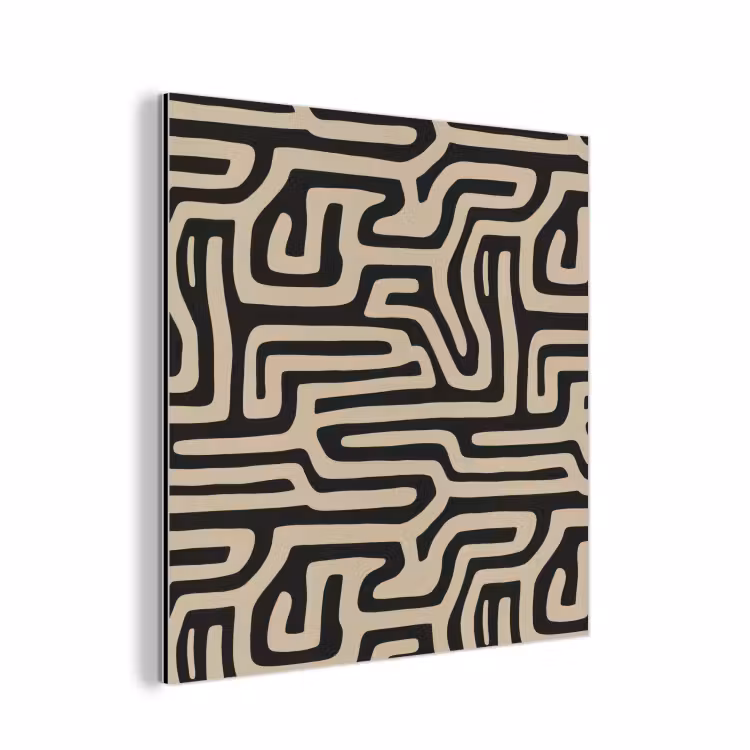 Grafisch - Lijnen - Zwart aluminium wit klein 46 -3d