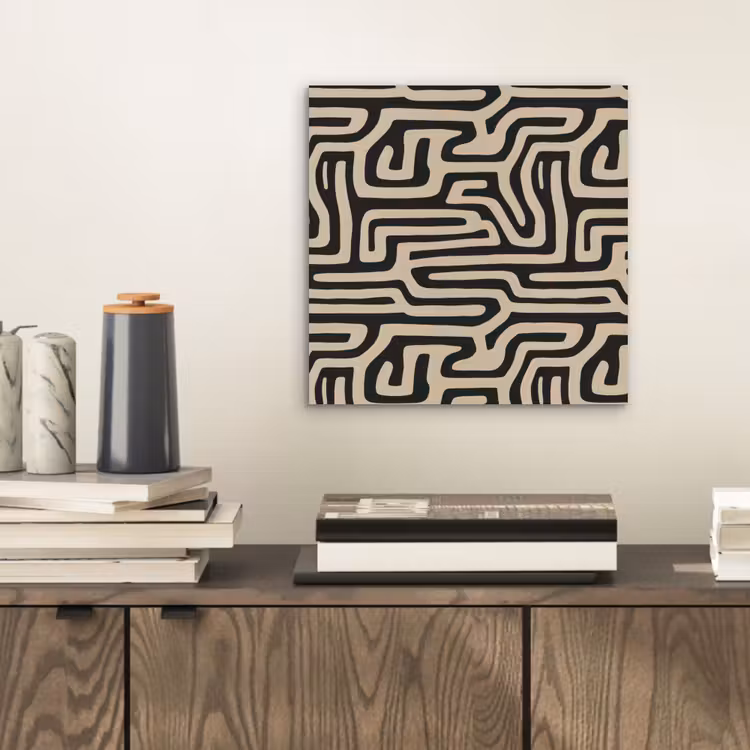 Grafisch - Lijnen - Zwart aluminium wit klein 46 -sfeer1
