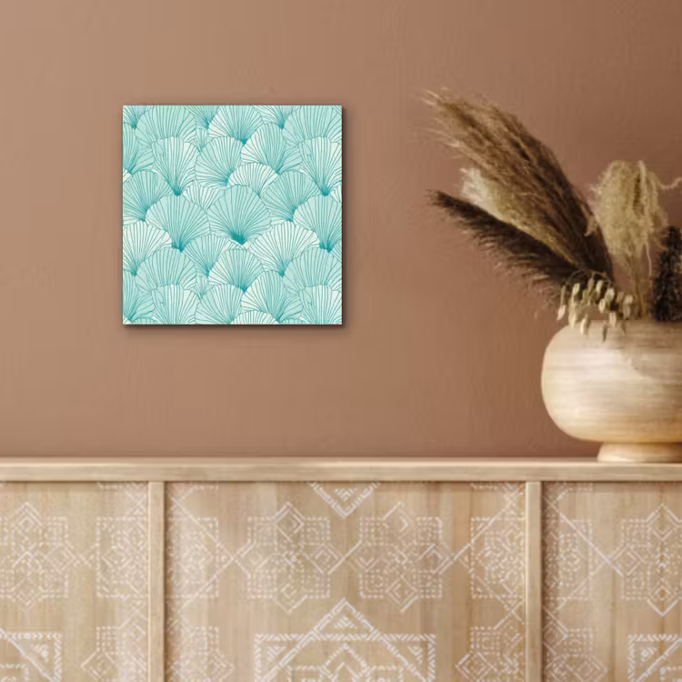 Groen - Wit - Ginko - Getekend - Textuur aluminium wit klein 46 -sfeer4