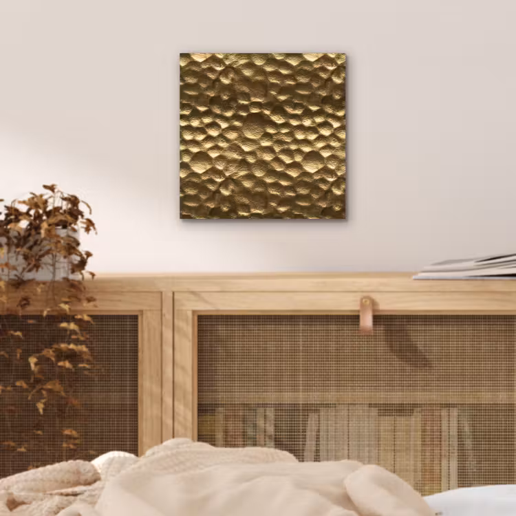 Gehamerd - Reliëf - Textuur - Bronsgoud aluminium wit klein 46 -sfeer3