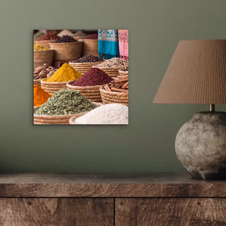 aluminium wall art - Herbs - Baskets - Oriental - Kruiden - Manden - Oosters aluminium wit klein