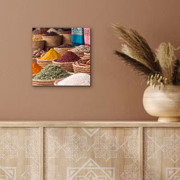 aluminium wall art - Herbs - Baskets - Oriental - Kruiden - Manden - Oosters aluminium wit klein