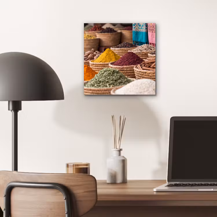 aluminium wall art - Herbs - Baskets - Oriental - Kruiden - Manden - Oosters aluminium wit klein