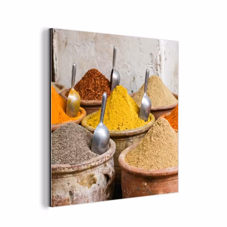aluminium wall art - Herbs - Jars - Asian - Kruiden - Potten - Oosters aluminium wit klein
