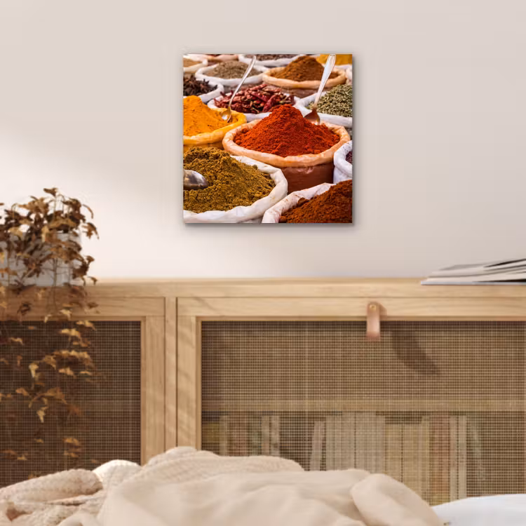 aluminium wall art - Herbs - Market - Food - Kruiden - Markt - Eten aluminium wit klein