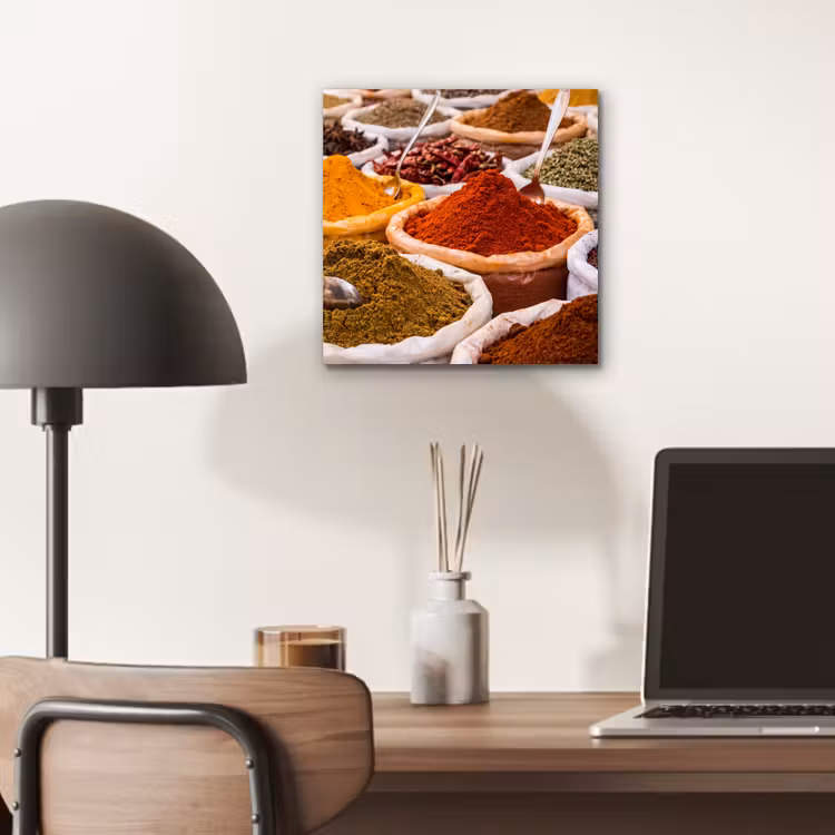 aluminium wall art - Herbs - Market - Food - Kruiden - Markt - Eten aluminium wit klein