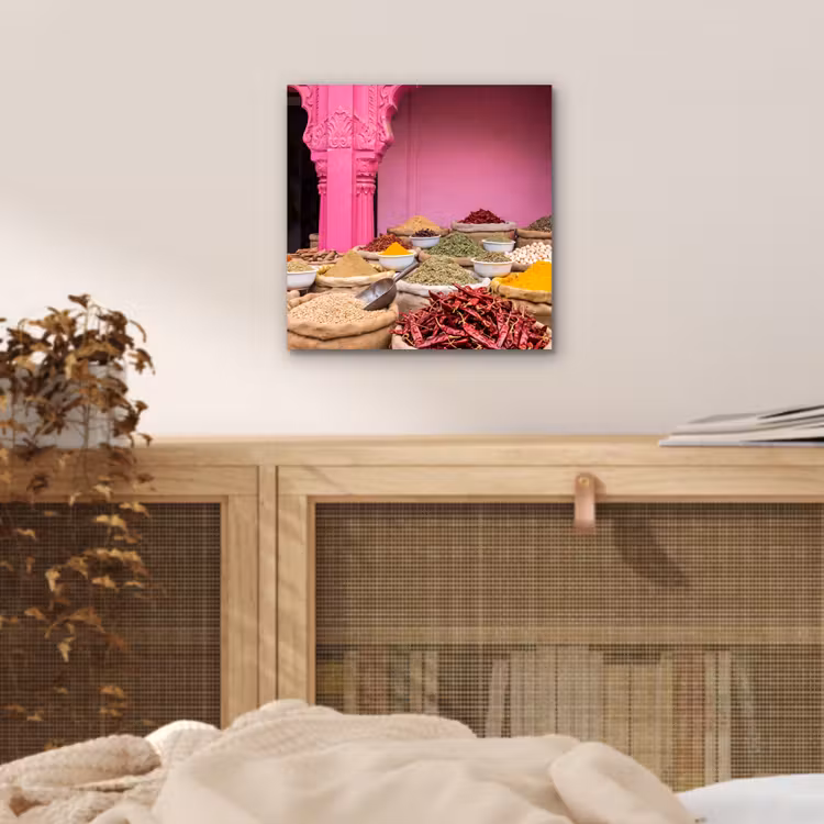 aluminium wall art - Herbs - Market - Pink - Kruiden - Markt - Roze aluminium wit klein