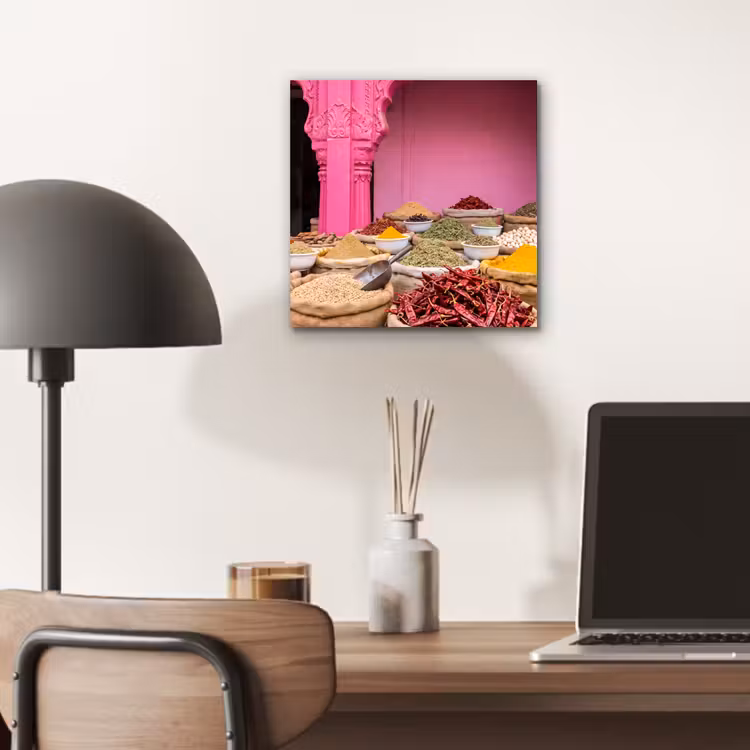 aluminium wall art - Herbs - Market - Pink - Kruiden - Markt - Roze aluminium wit klein