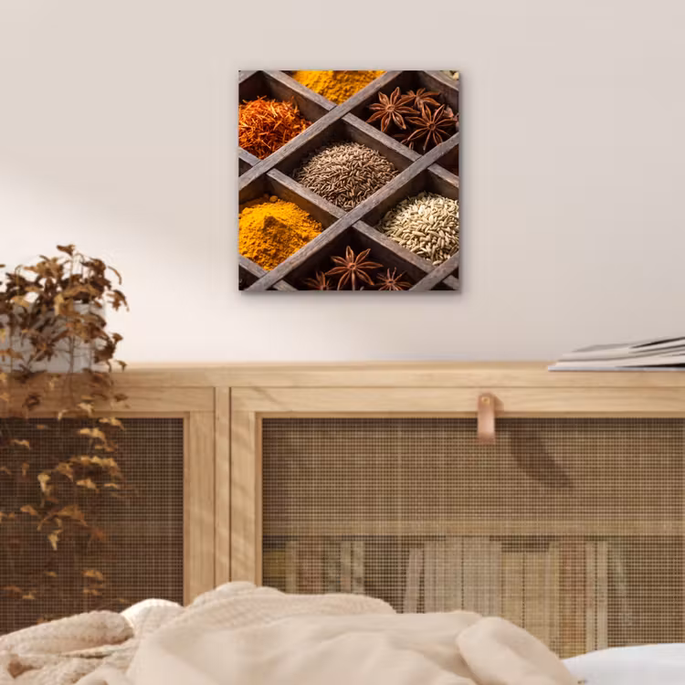 aluminium wall art - Herbs - Wood - Food - Kruiden - Houten - Eten aluminium wit klein