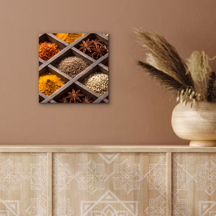 aluminium wall art - Herbs - Wood - Food - Kruiden - Houten - Eten aluminium wit klein