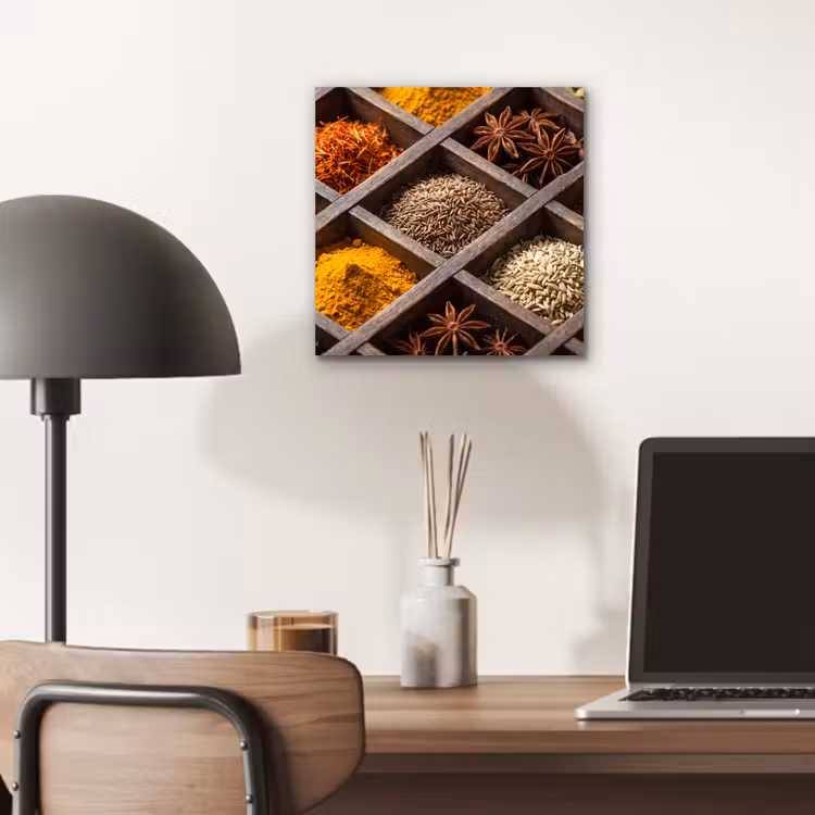 aluminium wall art - Herbs - Wood - Food - Kruiden - Houten - Eten aluminium wit klein