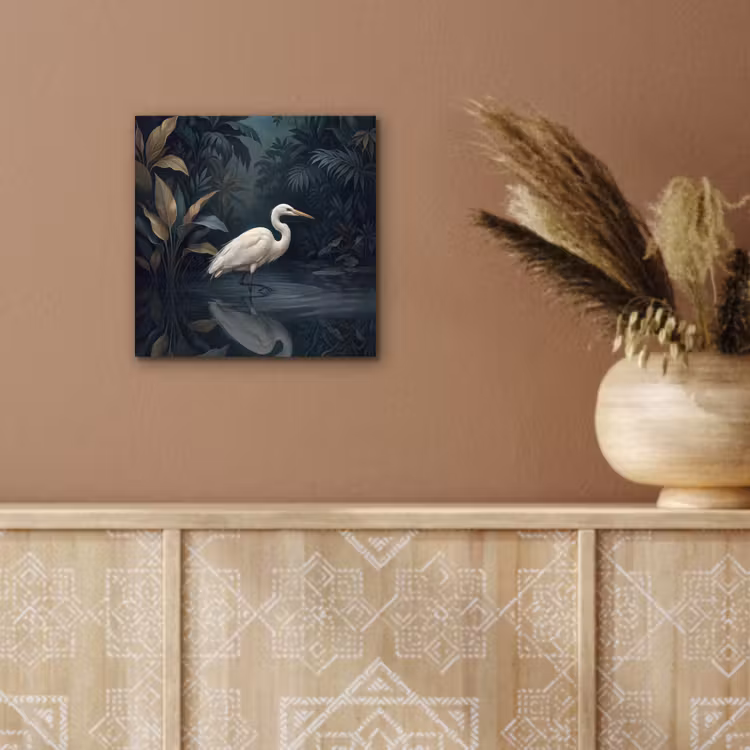Reiger - Water - Natuur - Modern - Wit aluminium wit klein -sfeer4