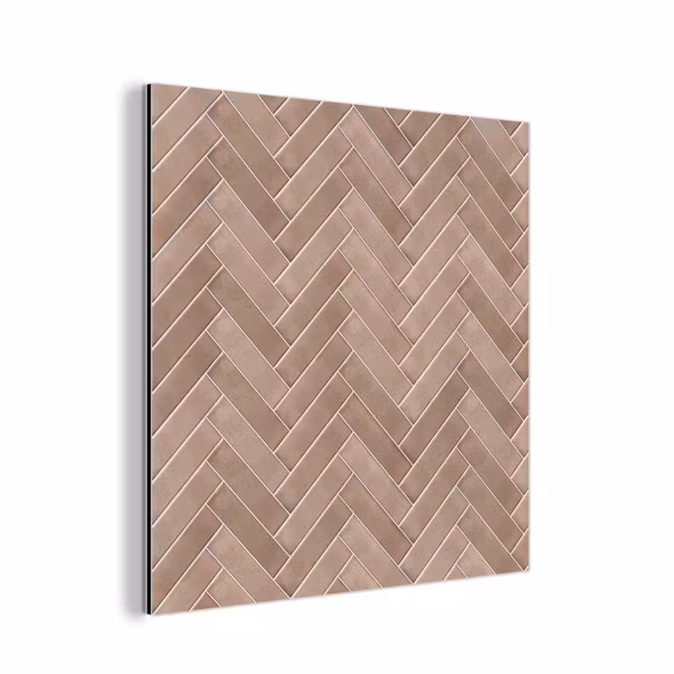 Visgraat - Wandtegel - Oudroze - Terracotta aluminium wit klein 46 -3d