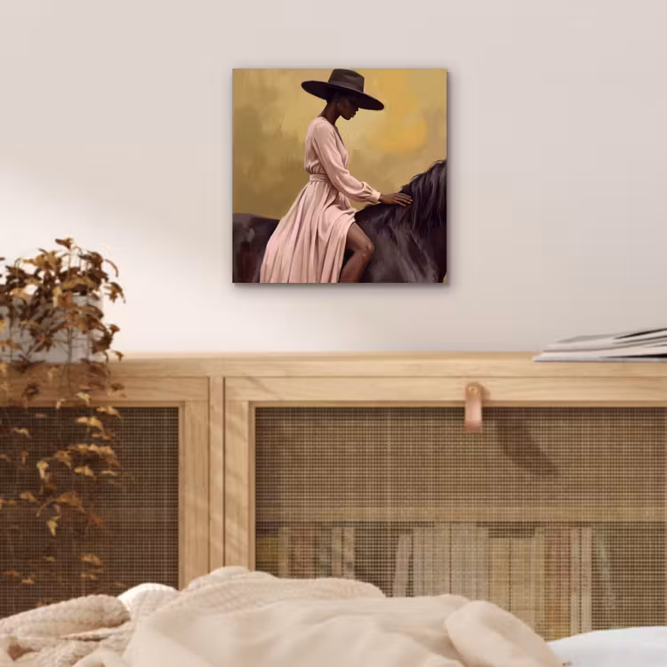 Paard - Klassiek - Oker aluminium wit klein -sfeer3