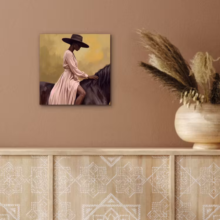 Paard - Klassiek - Oker aluminium wit klein -sfeer4