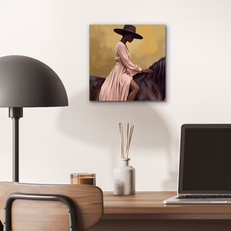 Paard - Klassiek - Oker aluminium wit klein -sfeer5