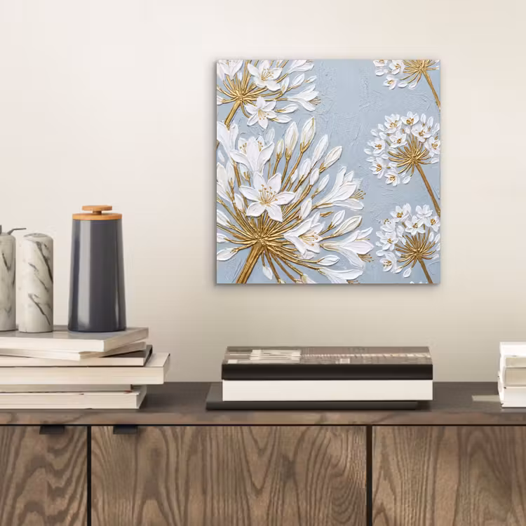 Illustratie - Bloemen - Blauw aluminium wit klein -sfeer1