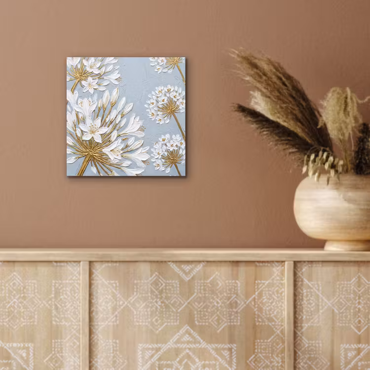 Illustratie - Bloemen - Blauw aluminium wit klein -sfeer4