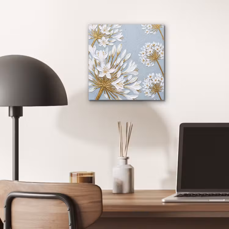 Illustratie - Bloemen - Blauw aluminium wit klein -sfeer5
