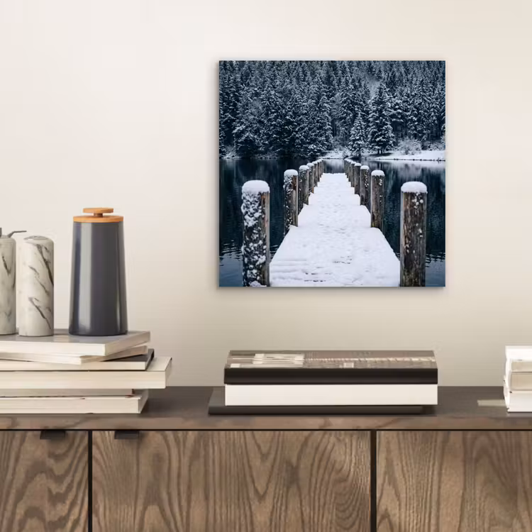 Steiger - Meer - Sneeuw - Bergen - Rustgevend aluminium wit klein -sfeer1