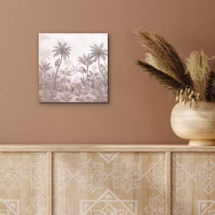 Jungle - Dieren - Palmbomen aluminium wit klein -sfeer4