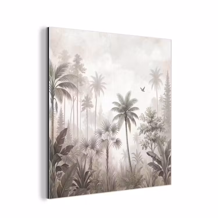 Jungle - Palmbomen - Natuur aluminium wit klein -3d