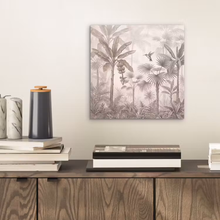 Jungle - Banenboom - Kolibrie - Beige aluminium wit klein -sfeer1