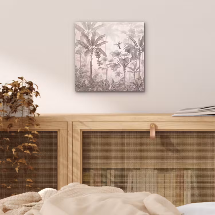 Jungle - Banenboom - Kolibrie - Beige aluminium wit klein -sfeer3