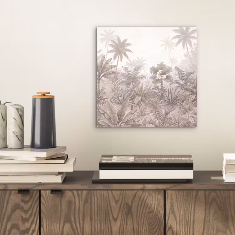 Jungle - Tropisch - Natuur -Vintage - Beige aluminium wit klein -sfeer1