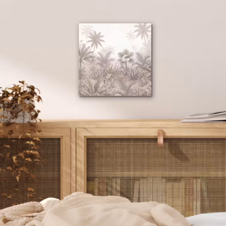 Jungle - Tropisch - Natuur -Vintage - Beige aluminium wit klein -sfeer3
