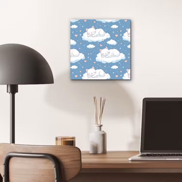 Kitten - Wolken - Blauw aluminium wit klein 46 -sfeer5