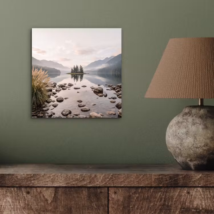 Meer - Bergen - Landschap - Groen aluminium wit klein -sfeer2