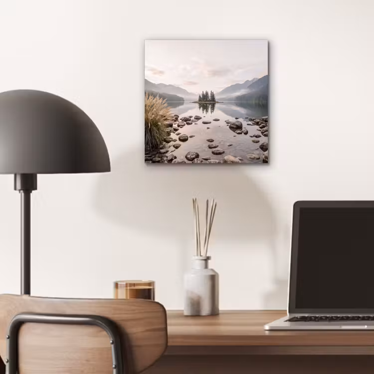 Meer - Bergen - Landschap - Groen aluminium wit klein -sfeer5