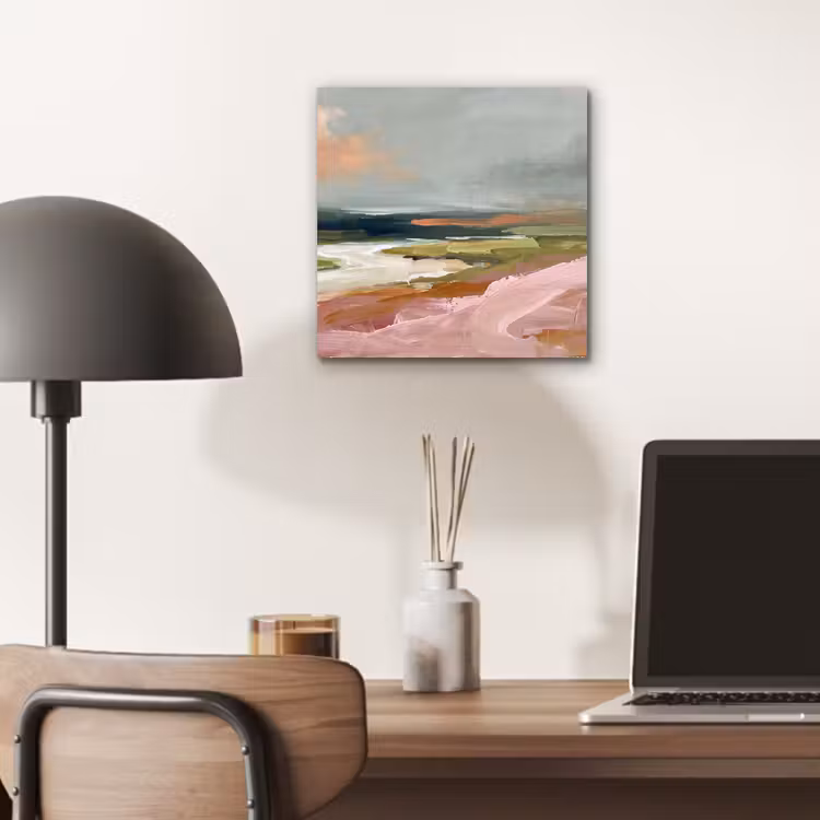 Landschap - Rivier - Abstract - Roze - Groen aluminium wit klein -sfeer5