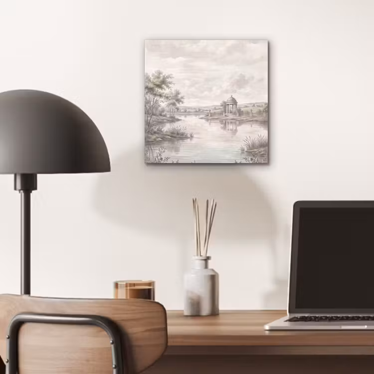 Landschap - Water - Natuur - Sepia aluminium wit klein -sfeer5