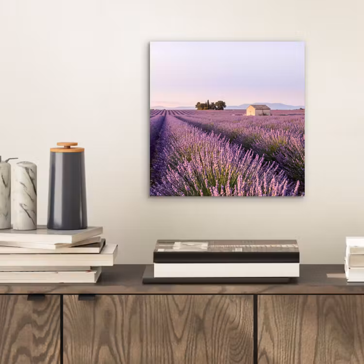 Lavendel - Landschap - Sereen - Paars aluminium wit klein -sfeer1