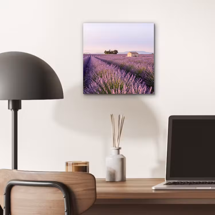 Lavendel - Landschap - Sereen - Paars aluminium wit klein -sfeer5
