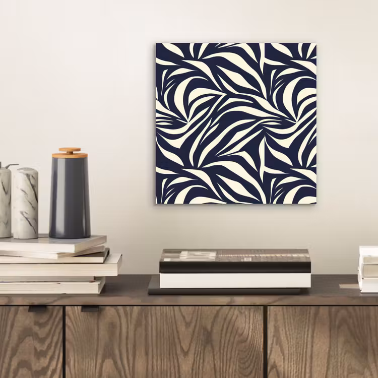 Bladvormen - Blauw - Patroon - Wit aluminium wit klein 46 -sfeer1
