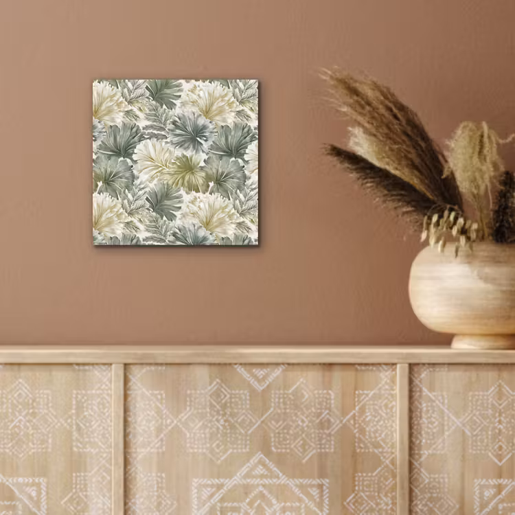 Bladeren - Botanisch - Groen aluminium wit klein 46 -sfeer4