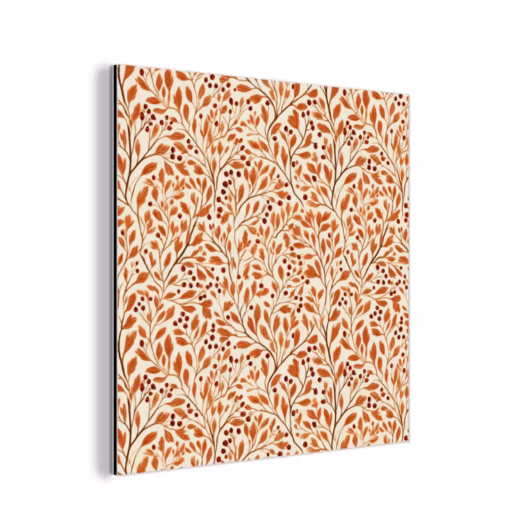 Bladeren - Botanisch - Terracotta aluminium wit klein 46 -3d