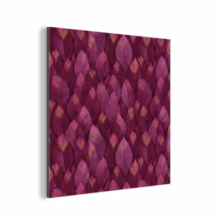 Bladeren - Patroon - Burgundy aluminium wit klein 46 -3d
