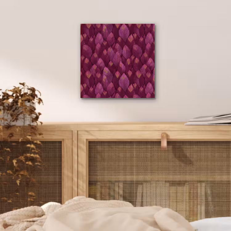 Bladeren - Patroon - Burgundy aluminium wit klein 46 -sfeer3