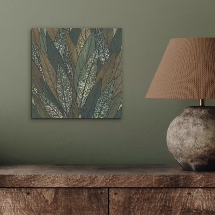 Bladeren - Patroon - Gestippeld - Natuur - Groen aluminium wit klein -sfeer2