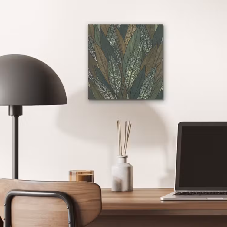 Bladeren - Patroon - Gestippeld - Natuur - Groen aluminium wit klein -sfeer5